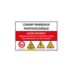 SIGNALETIQUE.BIZ FRANCE - SIGNALÉTIQUE CHAMP PANNEAUX PHOTOVOLTAIQUE (D0975) - PLASTIQUE PVC 1,5 MM - 300 X 420 MM - PLASTIQUE PVC 1,5 MM
