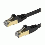 STARTECH.COM 3M CAT6A ETHERNET CABLE, 10 GIGABIT SHIELDED SNAGLESS RJ45 100W POE PATCH CORD, CAT 6A 10GBE STP NETWORK CABLE W/STRAIN RELIEF, BLACK, FLUKE TESTED/UL CERTIFIED WIRING/TIA - CATEGORY 6A - 26AWG (6ASPAT3MBK) - CORDON DE RACCORDEMENT - 3 M - NO