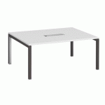 TABLE DE RÉUNION L 160 X P 120 CM ARKO PLATEAU BLANC / PIÈTEMENT ANTHRACITE