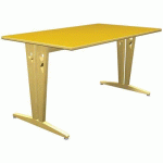 TABLE IRISS 140 X 80 CM DL - STRAT JAUNE CURRY/HÊTRE NATUREL