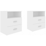 TABLES DE CHEVET 2 PCS BLANC 50X32X60 CM