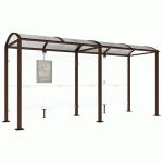 ABRI BUS VOÛTE 5 M SANS BARDAGES LATÉRAUX - MARRON 8017 - PROCITY