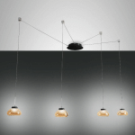 FABAS LUCE ARABELLA SUSPENSION QUATRE LAMPES, NOIR/AMBRE