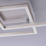 JUST LIGHT. PLAFONNIER LED IVEN, ACIER, 35,9X35,9 CM