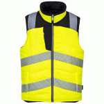 PORTWEST PW374 BODYWARMER RÉVERSIBLE HAUTE VISIBILITÉ PW3 JAUNE/NOIR - TAILLE M