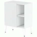 RANGEMENT MI-HAUT JAVA 80 CM 1 PORTE 2 NICHES BLANC/BLANC - MANUTAN COLLECTIVITÉS