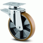 ROULETTE PIVOTANTE À BLOCAGE TOTAL - 137X105 MM - CHARGES LOURDES - Ø 160 MM - DELTA TENTE