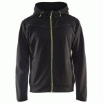 SWEAT ZIPPÉ À CAPUCHE NOIR/JAUNE FLUORESCENT TAILLE M - BLAKLADER