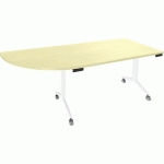 TABLE ABATTANTE AVEL 200X80 ANGLE À GAUCHE HÊTRE/PIED BLANC - SIMMOB
