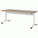 TABLE MALIBU 180X80 T5 DL STRA ABS CHÊNE 1146/BLC 9016