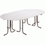 TABLE PLIANTE MODULAIRE 1/2 RONDE 140 X 70 CM BLANC/NOIR