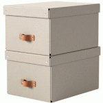 BOÎTE DE RANGEMENT PURO, CARTON, 17 L, SET DE 2, NOIR