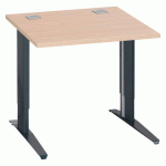 BUREAU DROIT L 80 CM CHÊNE CLAIR RÉGLABLE EN HAUTEUR PIÈTEMENT MÉTAL EXCELLENS ANTHRACITE