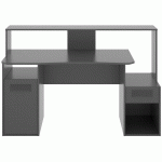BUREAU GAMING TABLE DE JEU COLORIS GRAPHITE - LONGUEUR 153,5 X PROFONDEUR 62-68.5 X HAUTEUR 84.2-97 CM PEGANE