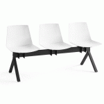 CHAISE POUTRE OCCA 3 PLACES BLANC PIÉTEMENT ANTHRACITE