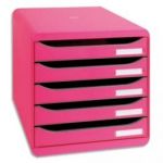 EXACOMPTA MODULE DE CLASSEMENT BIG BOX PLUS 5 TIROIRS ROSE 34,7X27,8X27,1 CM