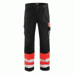 PANTALON HAUTE VISIBILITÉ ROUGE FLUORESCENT/NOIR TAILLE 54 - BLAKLADER