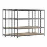RAYONNAGE MODULO - JEU 3 ÉTAGÈRES RACK - 4 PLATEAUX
