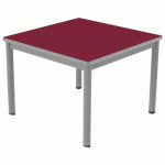 TABLE CARÉLIE MOB 80X80 T3 STRA POLYURÉ. CERISE GRIS/9006 - MOBIDECOR