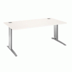 BUREAU DROIT EXCELLENS L 180 CM BLANC PIÉTEMENT MÉTAL PLUS BLANC