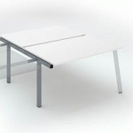 PÔLE DE 2 BUREAUX DROITS BLANC L 140 X P 80 CM, PIÉTEMENT MÉTAL ALUMINIUM - ARCH - ELÉMENT SUIVANT