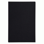REGISTRE 35X22,5CM 5X5 FOLIOTÉ 400 PAGES - NOIR TOILÉ