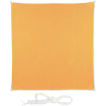 VOILE D'OMBRAGE CARRÉE, 2 X 2 M, IMPERMÉABLE, ANTI-UV, AVEC TENDEURS, TERRASSE, BALCON, JARDIN, EN JAUNE - RELAXDAYS