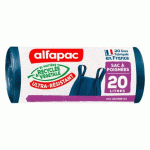 SAC POUBELLE 20 LITRES AVEC POIGNÉES ULTRA-RÉSISTANT ALFAPAC BLEU - 40 SACS