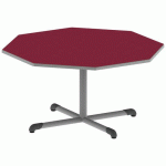 TABLE BANDANA OCTO. Ø120 T4 PC STRAT POLY. CERISE GRIS/9006 - MOBIDECOR