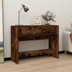 VIDAXL - TABLE CONSOLE CHÊNE FUMÉ,100X39X75 CM,BOIS D'INGÉNIERIE