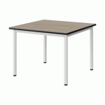 TABLE MALIBU 80X80 T3 4P STRA ANTIB CHÊNE 1146/NOIR BLC 9016