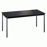 TABLE MULTI-USAGE L 160 X P 80 CM ZONZA NOIR PIEDS ANTHRACITE