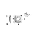 CMT - 790.152.22 COUTEAU (4 COUPANTS 30°) 15X15X2.5MM R150+0.5 HW-K1920