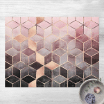 MICASIA - TAPIS EN VINYLE - ELISABETH FREDRIKSSON - PINK GRAY GOLDEN GEOMETRY - PAYSAGE 3:4 DIMENSION HXL: 60CM X 80CM