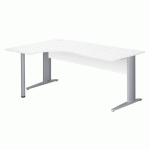 BUREAU COMPACT EXCELLENS L180 CM BLANC RETOUR À GAUCHE PIÉTEMENT 