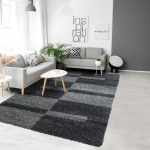 JADOREL - 60X110 - TAPIS SALON SHAGGY GA GRIS 60X110 OEKO TEX® EN POLYPROPYLÈNE DOUX ET SOYEUX - GRIS