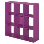 MODULE BIBLIOTHÈQUE MULTICASES COLOR -  9 CASES - PRUNE