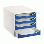 MODULE DE CLASSEMENT EXACOMPTA BIG-BOX 4 TIROIRS GRIS CLAIR - GRIS/BLEU