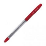 PILOT STYLO À BILLE POINTE FINE ENCRE ROUGE CORPS TRANSPARENT AVEC GRIP ANTIDÉRAPANT ET CAPUCHON BPS-GP