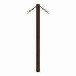 POTELET CARREFOUR Ø60 MM CHAINES 2 ANNEAUX ZINC MARRON 8017 - PROCITY