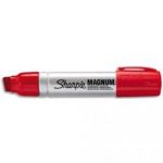 SHARPIE MARQUEUR INDÉLÉBILE SHARPIE EXTRA -LARGE POINTE BISEAUTÉE ROUGE, CORPS MÉTAL