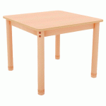 TABLE CLASSIK CARRÉE RÉGLABLE T0 À T3 - HÊTRE/HÊTRE - MANUTAN COLLECTIVITÉS