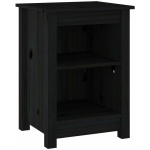 TABLE DE CHEVET NOIR 40X35X55 CM BOIS DE PIN SOLIDE