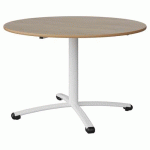 TABLE MALIBU Ø 120 T6 PC STRA ALAISÉ CHÊNE 1146/BLC 9016 - MANUTAN EXPERT