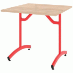 TABLE TIM 80X80 CM T6 - DL - PLAT STRAT ABS - ACACIA/ROUGE 3020 - RODET