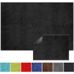 KARAT - TAPIS DE PORTE PAILLASSON D'ENTRÉE MONOCHROM NOIR 120 X 200 CM - NOIR