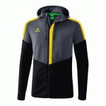 VESTE D'ENTRAÎNEMENT À CAPUCHE - ERIMA - SQUAD SLATE GREY/NOIR/JAUNE