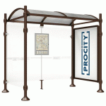 ABRI BUS PROVINCE 2.50M VITRINE 1 BARD LAT. INOX MARRON 8017 - PROCITY