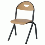 CHAISE MALIBU AST - T2 - ASS/DOS HÊTRE / ALU GRIS 7016 - MANUTAN EXPERT