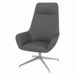 FAUTEUIL CITY DOS HAUT APP-TÊTE PIED ALU END. PVC GRIS MOYEN - QUADRIFOGLIO